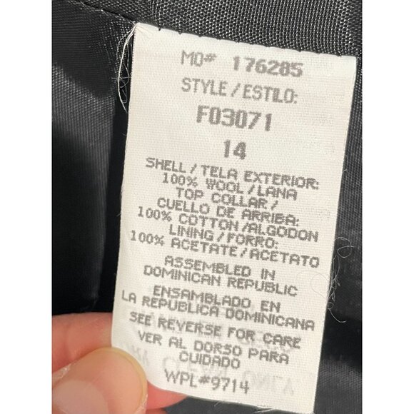 Sag Harbor Womens Black Wool Blazer Size 14 Velvet Collar Lining - Picture 10 of 13